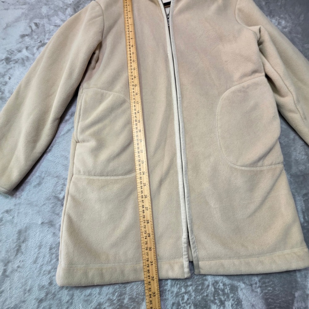 Uniqlo Pile Lined Fleece Long Hoodie Jacket Beige Tan XS 241-400185 - Picture 4 of 8